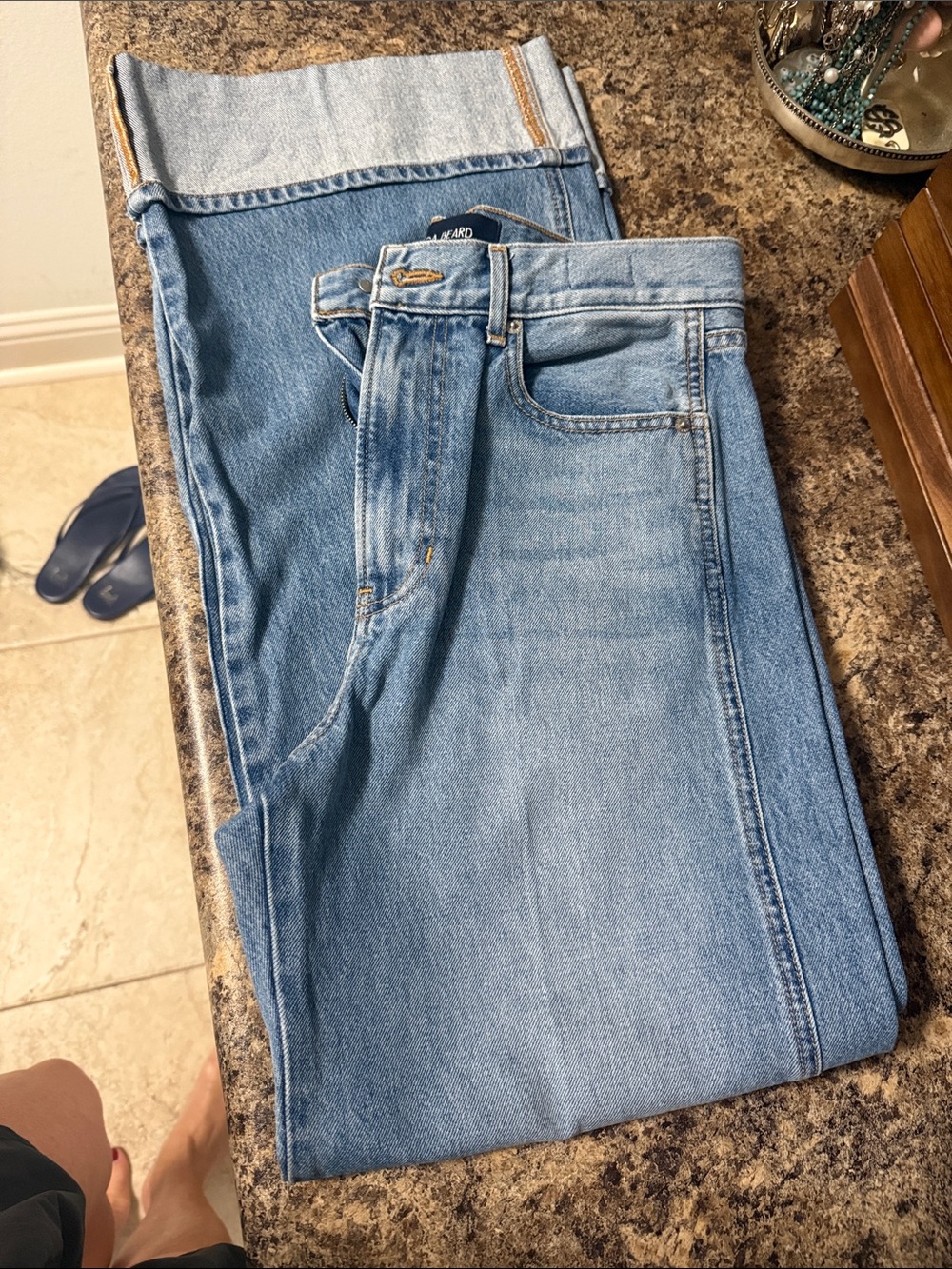 Veronica Beard Jeans - long, cuffed, wide leg and high waist sz 28